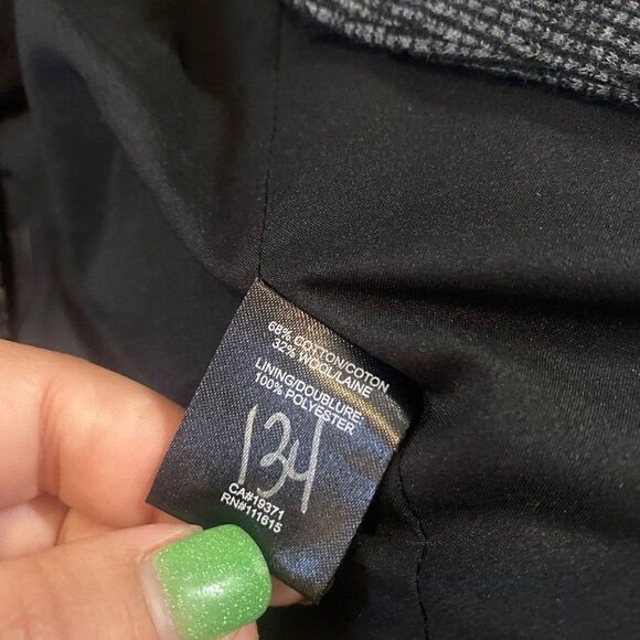 Robert Rodriguez women's grey collared button front cotton blend blazer - Picture 5 of 8